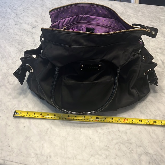 Kate spade black nylon diaper bag with changing mat